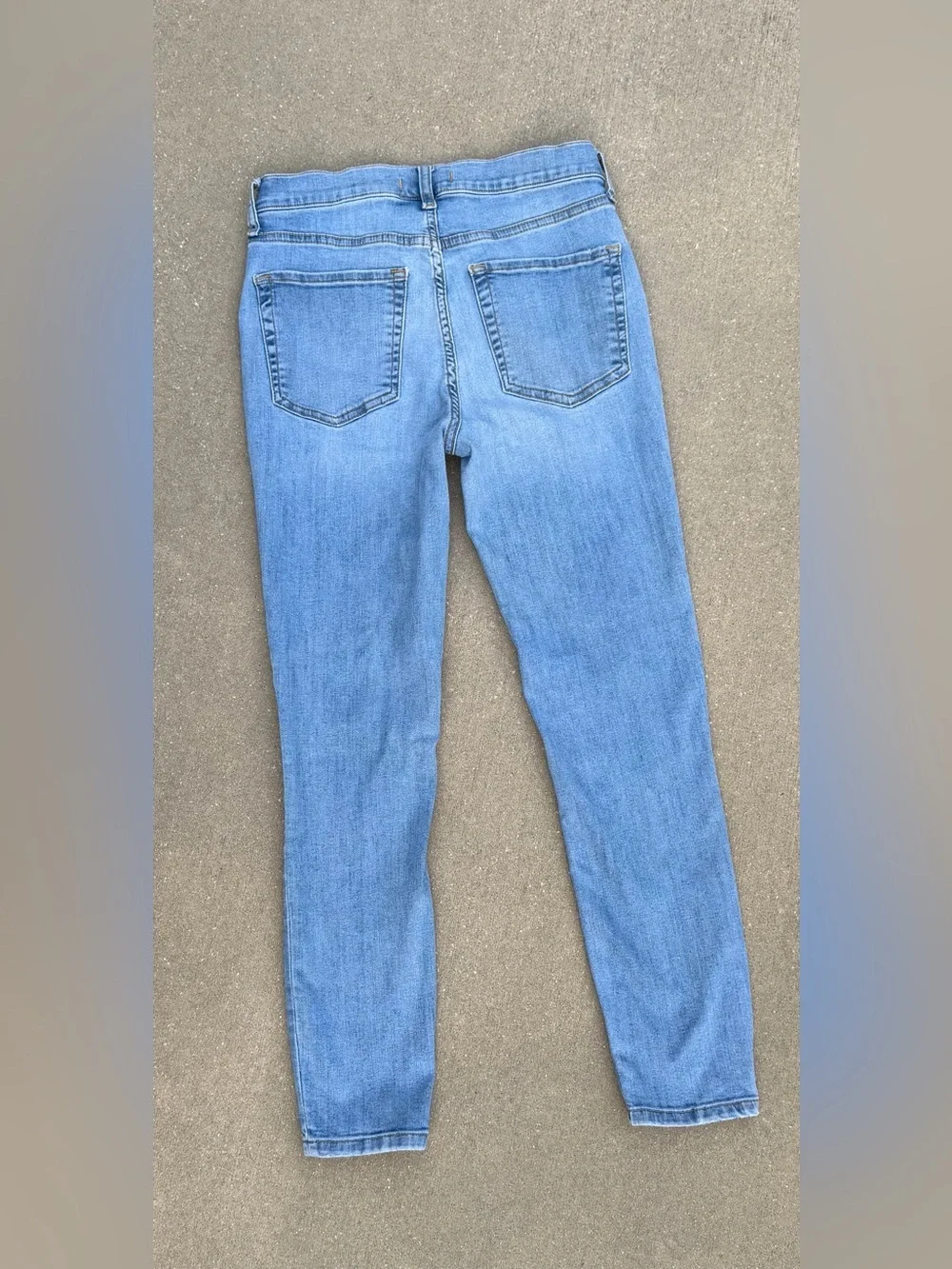 Free People Light Blue Wash Distressed High Rise Skinny Jeans 28 Coastal Boho